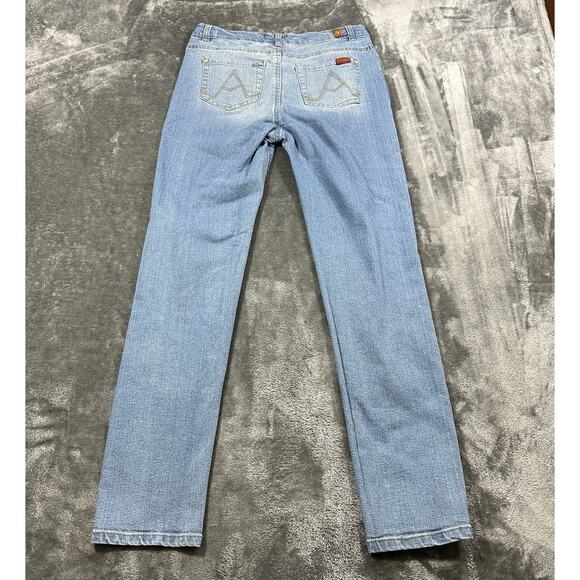 7 For All Mankind Jeans Girls 14 Blue Paxtyn Skinny Stone Wash Adjustable Waist - Picture 6 of 11